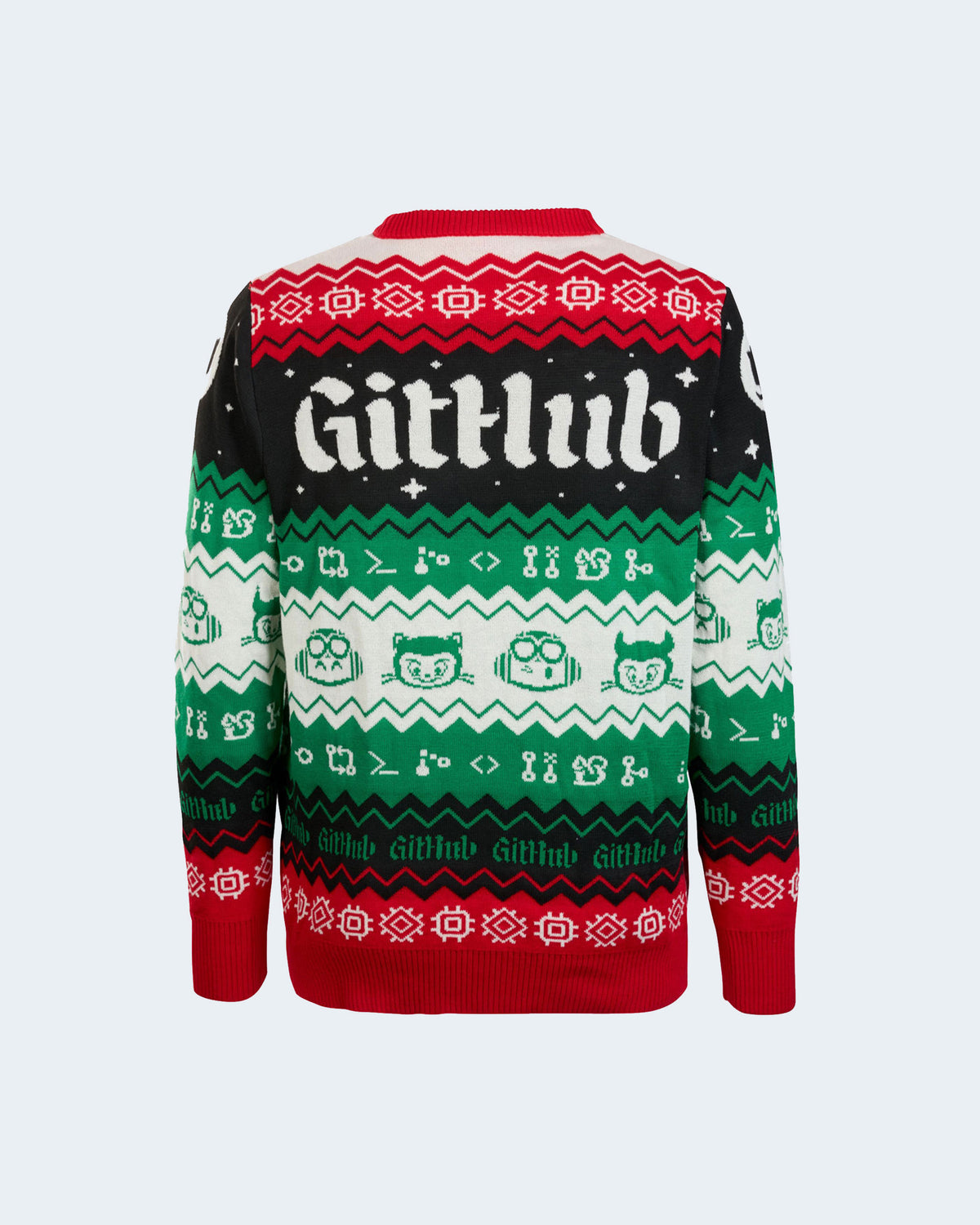 Back view of GitHub Ugly Sweater
