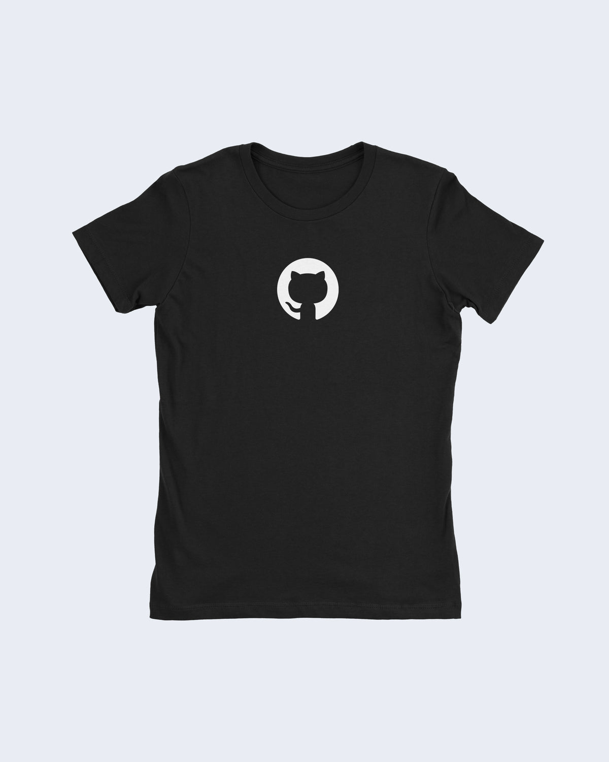 Black fitted t-shirt with white Invertocat logo in the center.