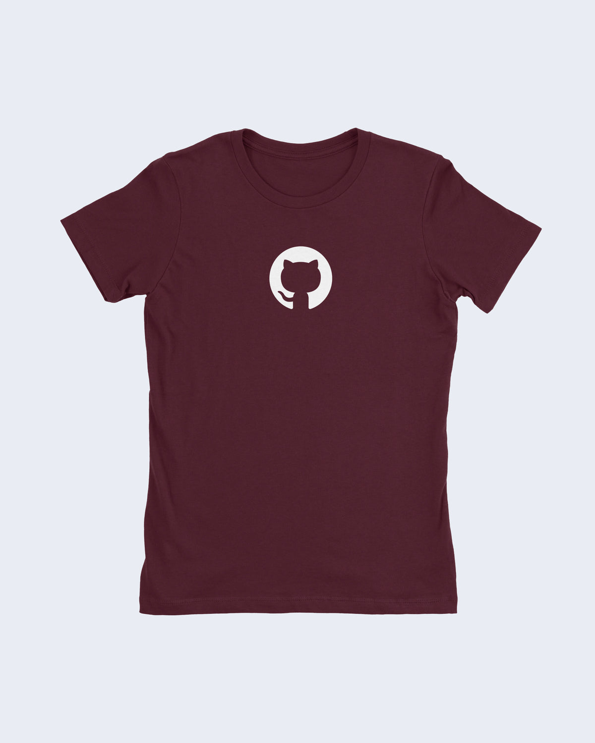 Maroon fitted t-shirt with white Invertocat logo in the center.