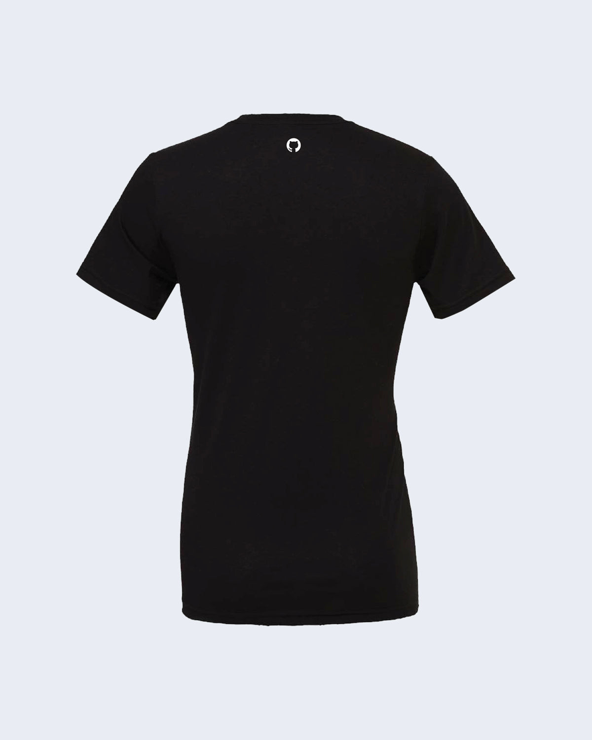 Back view of LGTM shirt in black, featuring white Invertocat logo at the top.