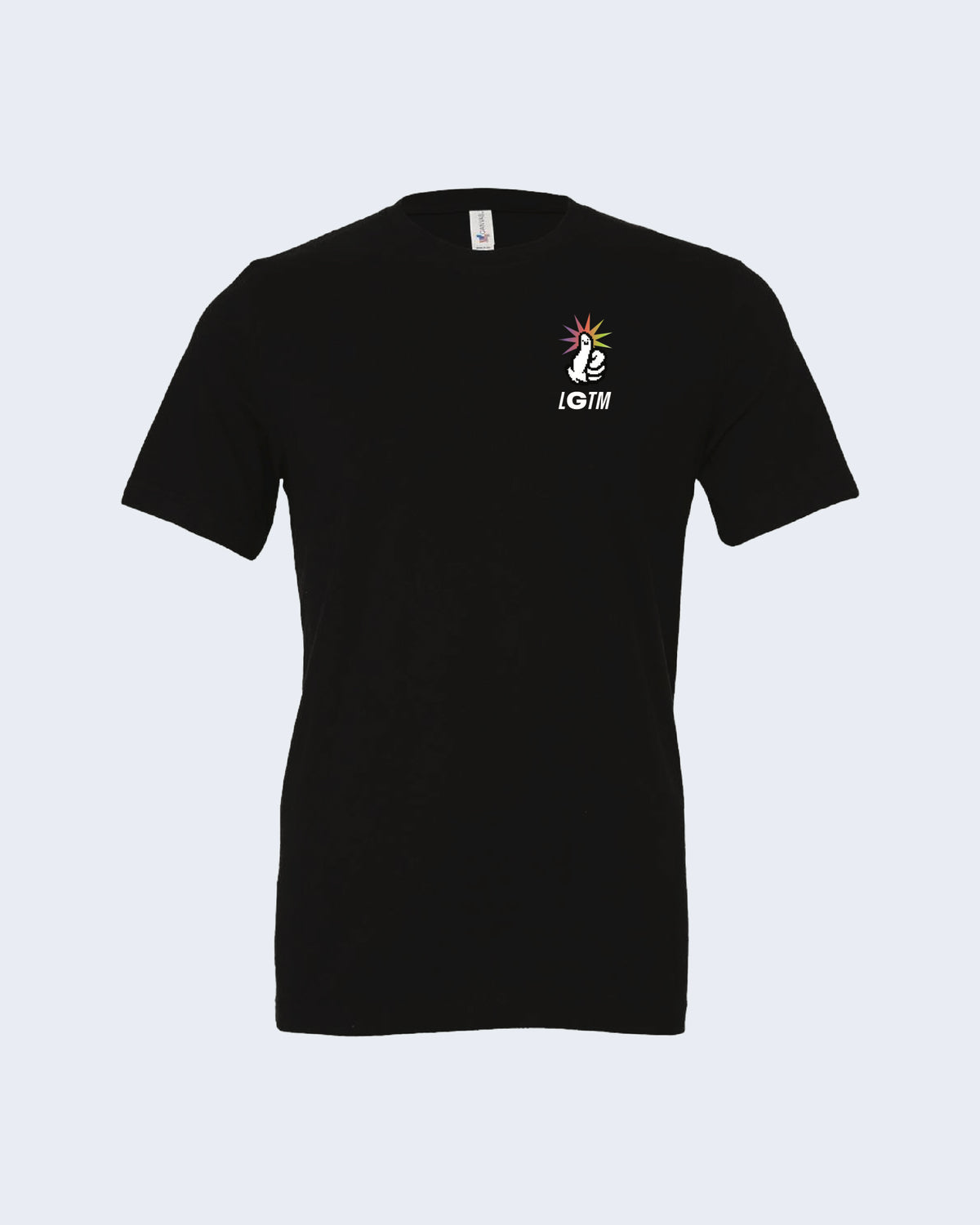 LGTM shirt in black featuring LGTM graphic on the left chest