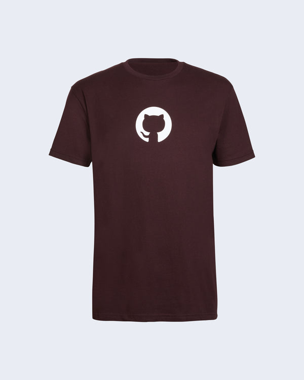 T-shirt in Maroon with white Invertocat logo at the chest. #color:maroon