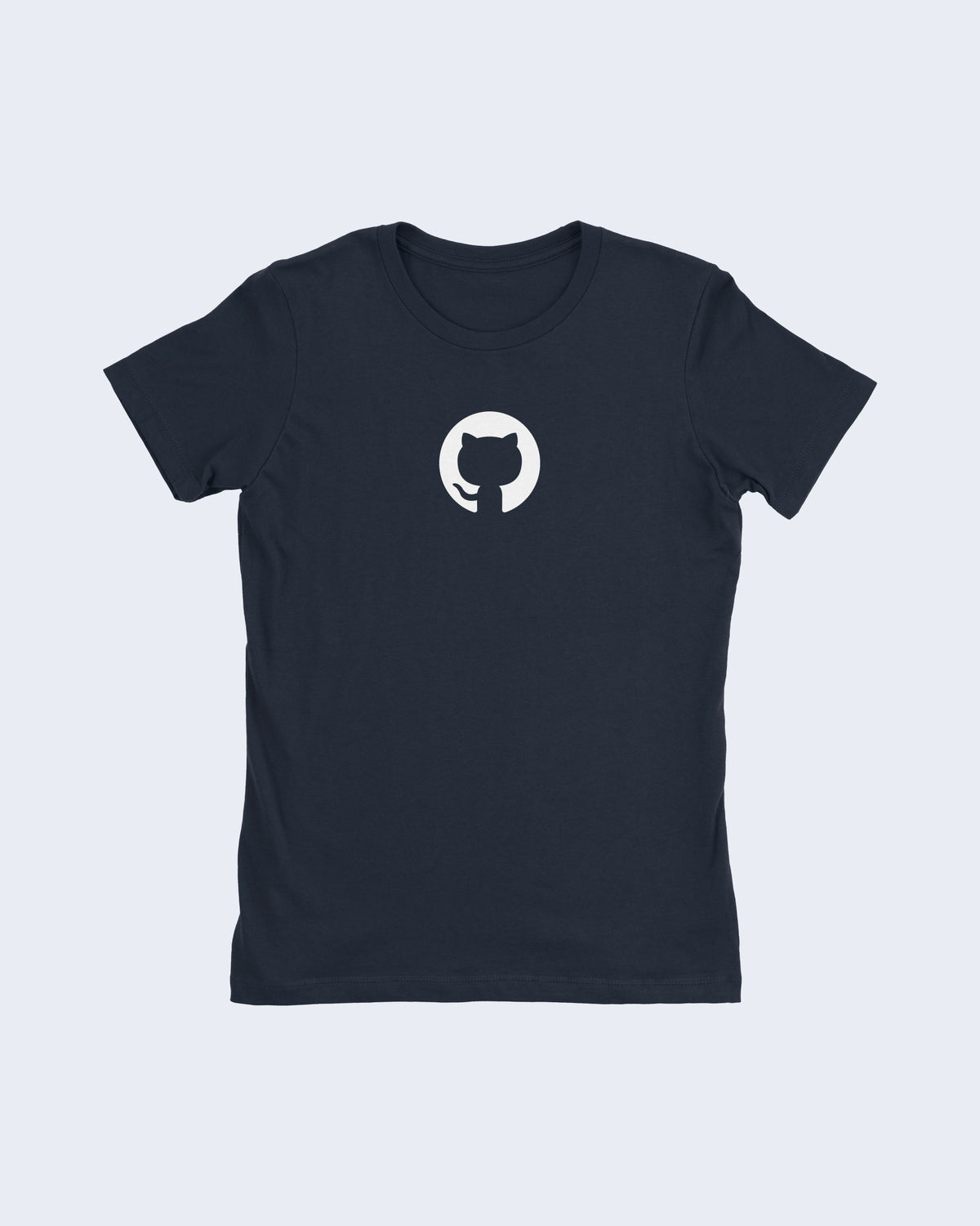 Navy Blue fitted t-shirt with white Invertocat logo in the center.