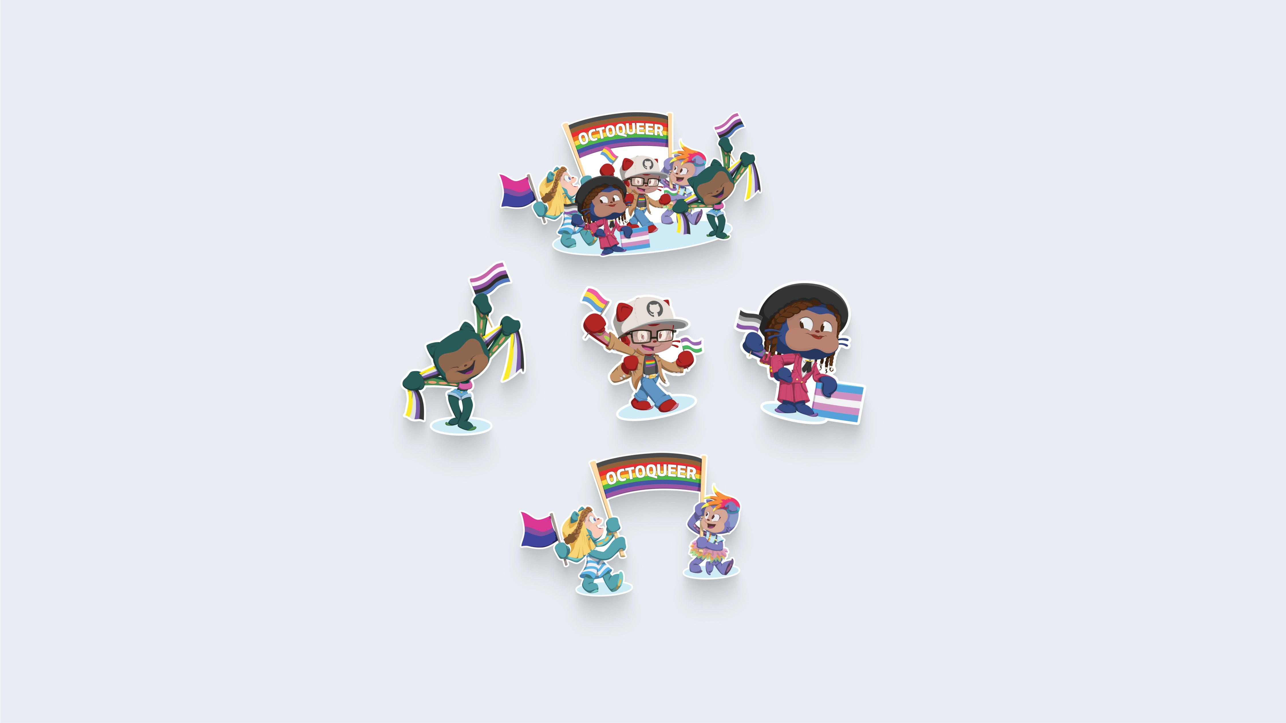 OctoQueer Stickers - Pack of 5 – GitHub Shop