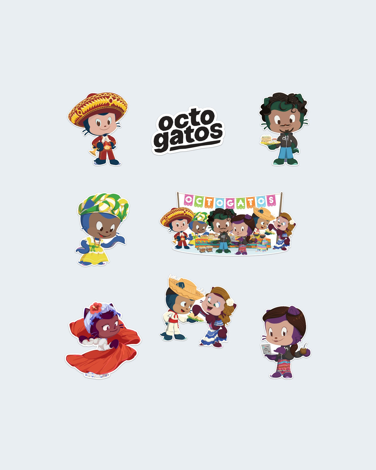 Octogatos Stickers - Pack of 8
