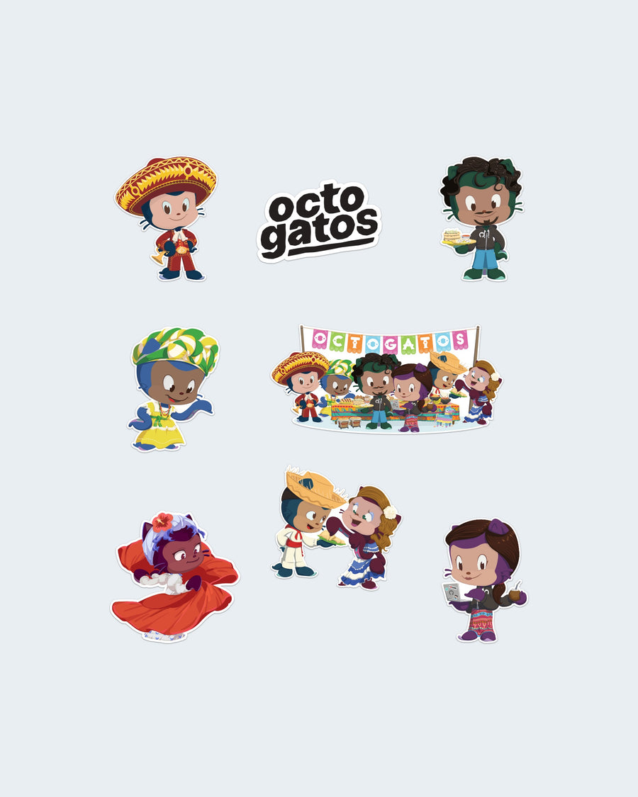 Octogatos Stickers - Pack of 8