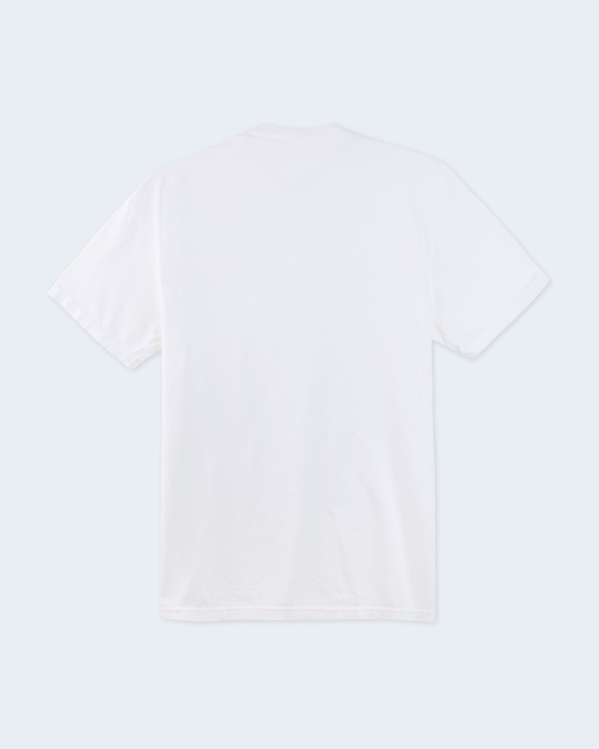 Back view of the white body tee.