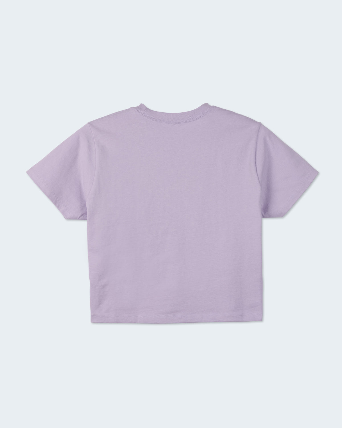Light Purple cropped t-shirt back view.