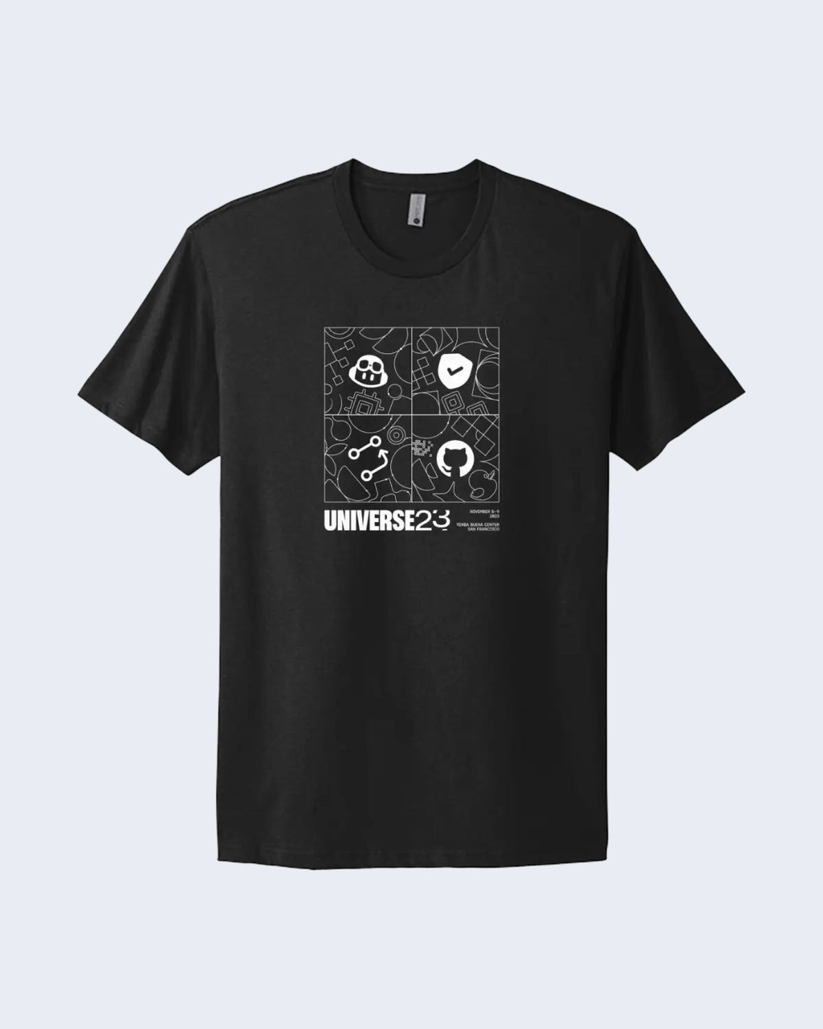 Front side of Universe 2023 shirt