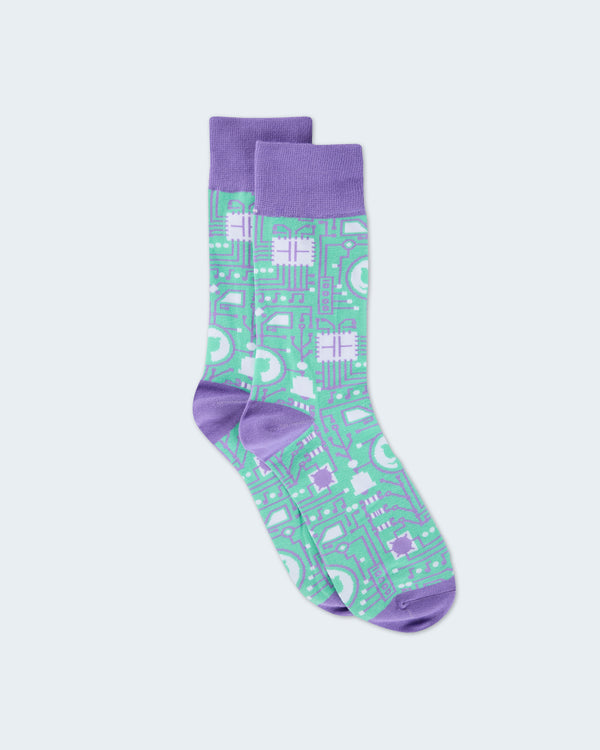 Pattern dress socks in purple #color:purple