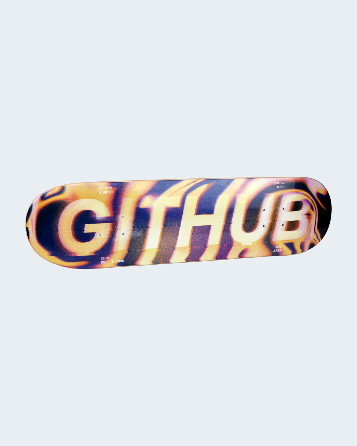 Photo of bottom of GitHub Skateboard