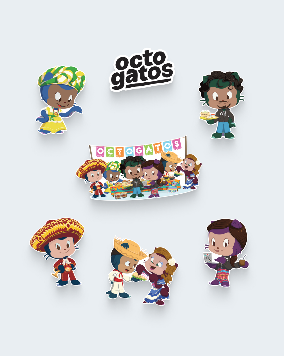 Visual of Octogatos stickers